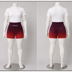 PCHEEBUM Women's Shaping Shorts Medium M Get That Juicy Booty! Red Maroon NEW